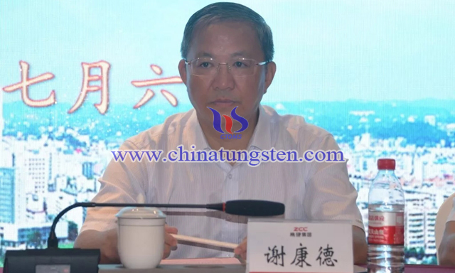 中國鎢業(yè)協(xié)會(huì)主席團(tuán)主席、中鎢高新材料股份有限公司總經(jīng)理、黨委副書記謝康德講話
