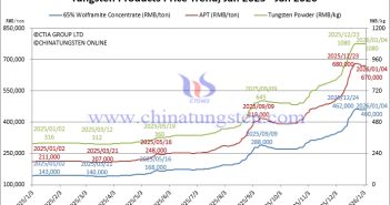 Tungsten Price Trend from January 2025 to January 2026