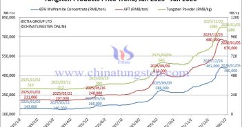 Tungsten Price Trend from January 2025 to January 2026
