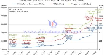Tungsten Price Trend from January 2025 to January 2026