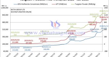 Tungsten Price Trend from January 2025 to January 2026