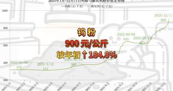 2025年1月-12月11日鎢粉價格走勢